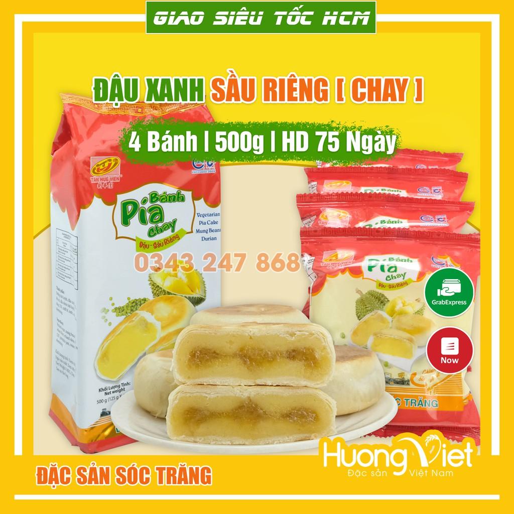 Bánh pía chay đậu xanh sầu riêng Tân Huê Viên lớn 500g, bánh pía Sóc Trăng ăn chay không trứng muối 