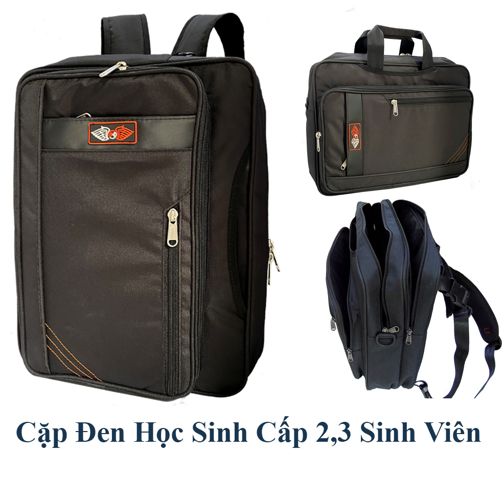 Cặp Đen Học Sinh Cấp 2,3( Balo Đa Năng) Dành Cho Sinh Viên, Nhân Viên Văn Phòng Vừa Laptop 15.6inch