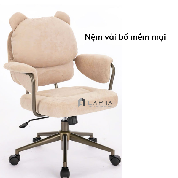 Ghế làm việc nệm vải bố màu kem CE23002-F Nội thất Capta