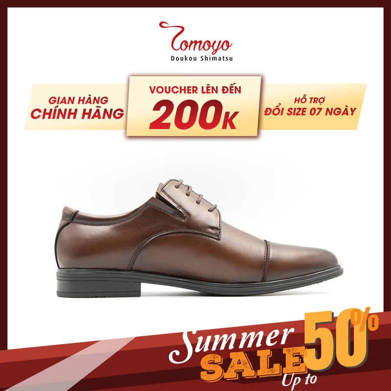 Giày Tây Nam Công Sở Oxford Tomoyo Da Bò Nhập Khẩu Cao Cấp TMN22502