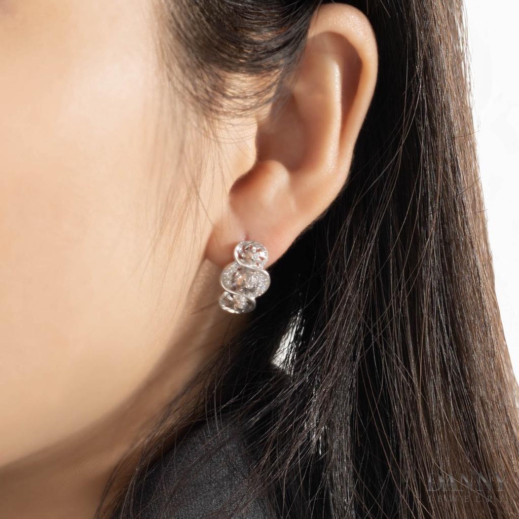 Bông Tai Nữ Bạc 925 Danny Jewelry Xi Bạch Kim Đính Đá CZ NI4GZ013