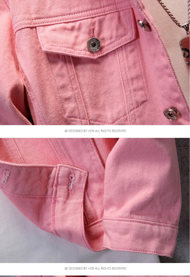Áo khoác Jean dáng ôm body có hai túi phía trước tiện lợi trẻ trung mang phong cách Hàn Quốc chất liệu vải bò cotton cao cấp mặc thoải mái hợp với xu hướng thời trang - HOT TREND