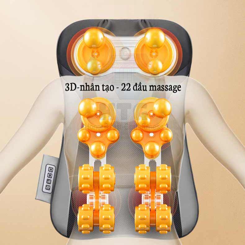 Đệm Massage Toàn Thân 918-7 Chế Độ Massage 3D, Tích Hợp Nhiệt Hồng Ngoại, 3 Cường Độ Xoa Bóp, 3 Mức Rung và Chườm Nóng, hàng chính hãng