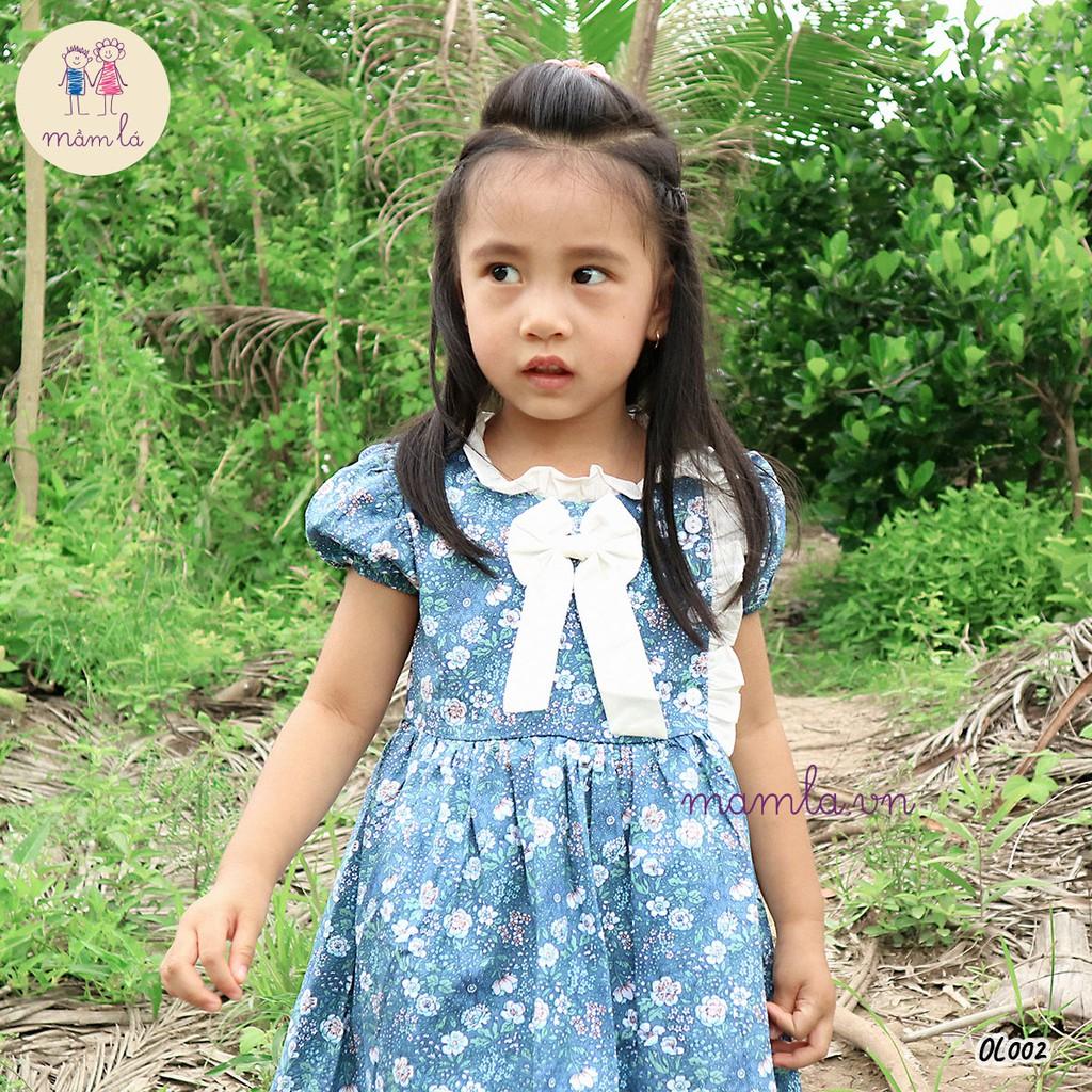 Váy hoa hồng xanh Oli River 2-6Y