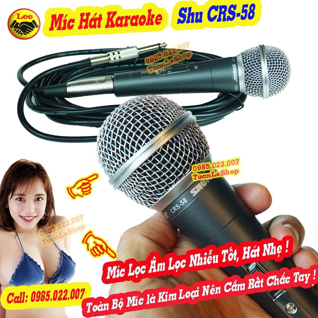 MICRO KARAOKE SHU CRS 58 – MÍC HÁT NHẸ – MIC HÁT CÓ DÂY SHU CRS58 - GIÁ 02 MIC CRS58