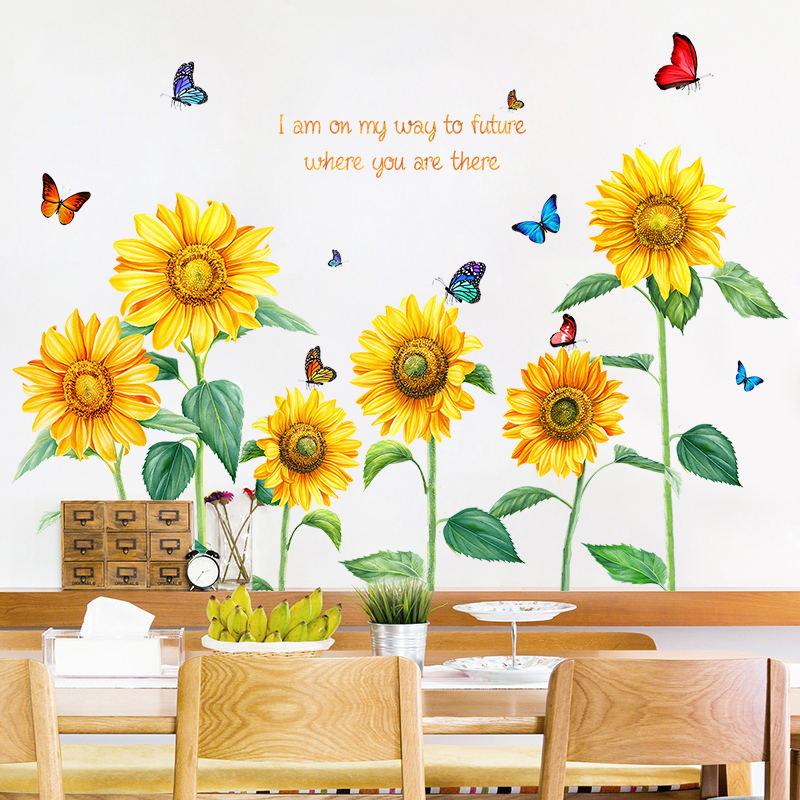 DECAL DÁN TƯỜNG HƯỚNG DƯƠNG VÀNG 2