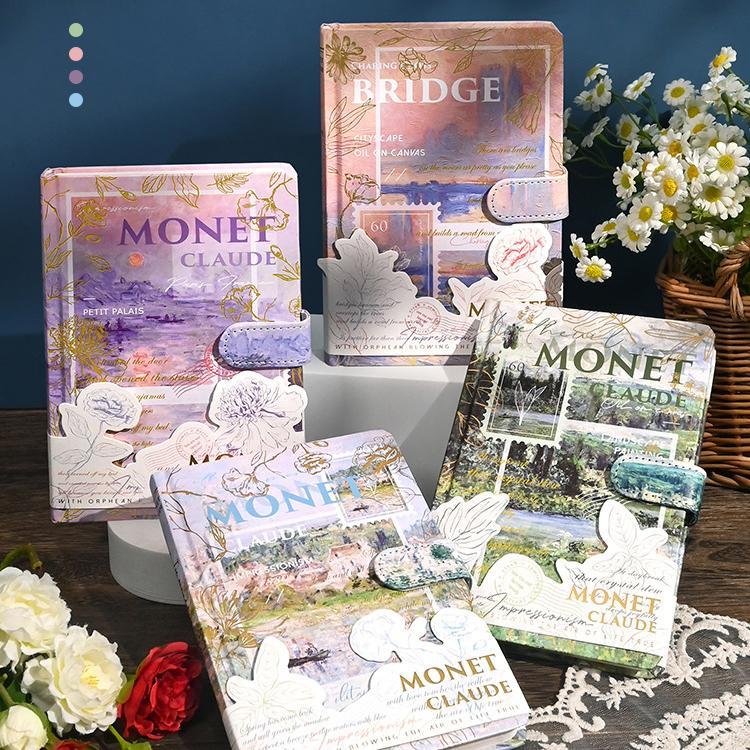 Sổ tay bìa cứng - sổ nhật kí phong cách cổ điển, vintage chủ đề hội họa - claude monet
