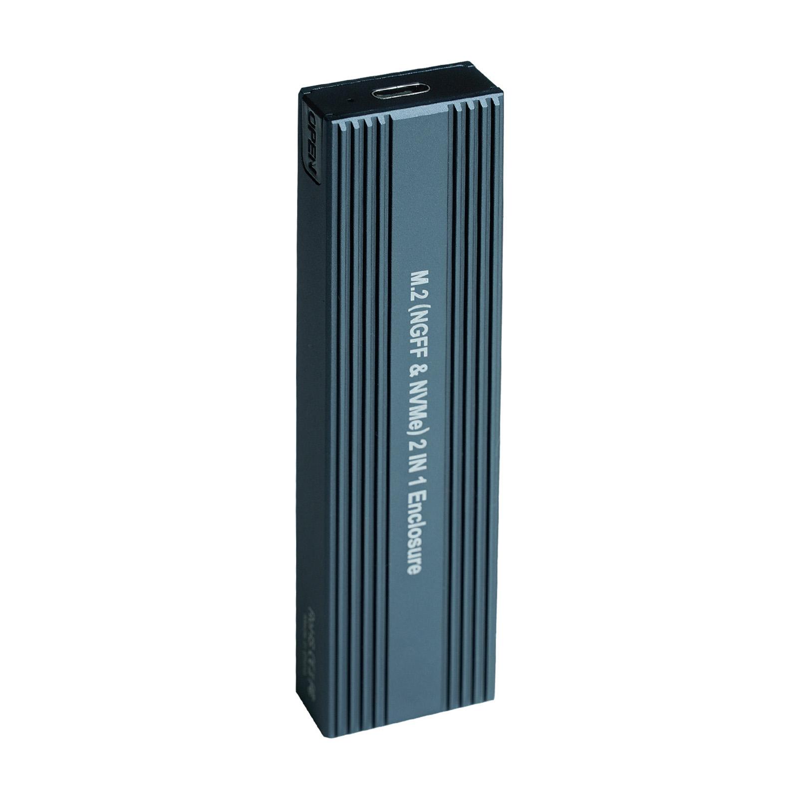 M.2 NVMe&SATA Dual Protocol Mobile Hard Disk Case External SSD Enclosure Fast Transmit Aluminium Magnesium Alloy Shell