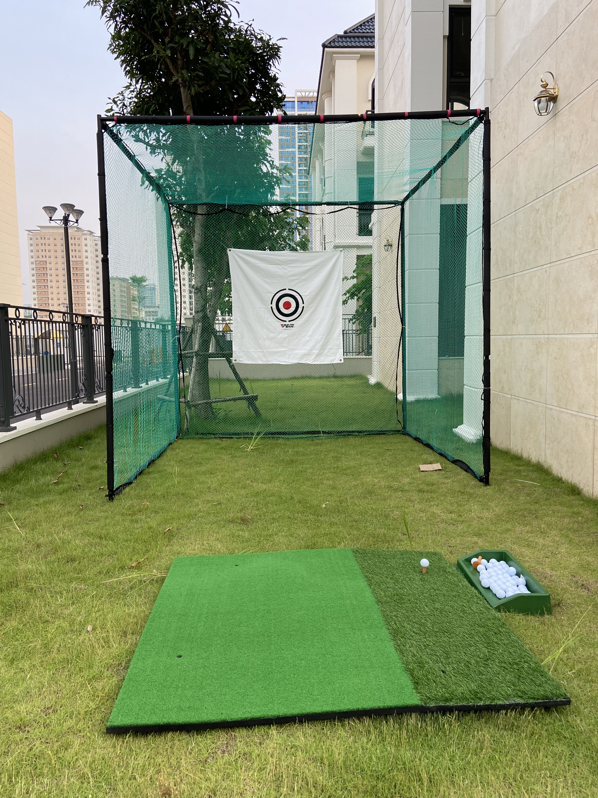 Khung Lưới Tập Golf Nhiều Kích Thước Tặng kèm Hồng Tâm/ 2 Lớp Lưới/ Tặng 10 Bóng/ Chơi Golf An Toàn Tại Nhà )