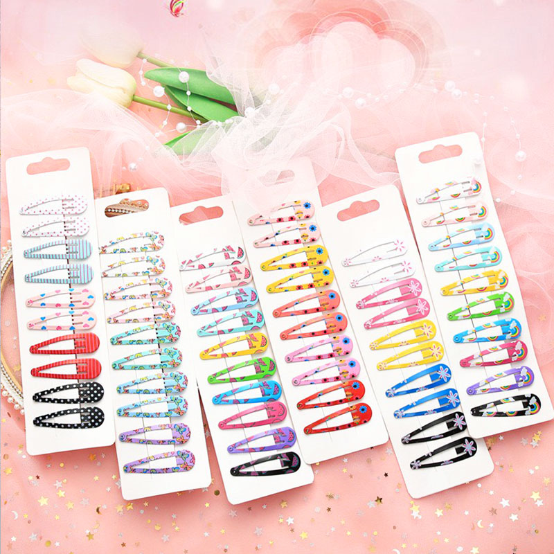 Set 10 kẹp tóc mái đủ màu sắc tươi tắn đáng yêu cho bé gái – P101