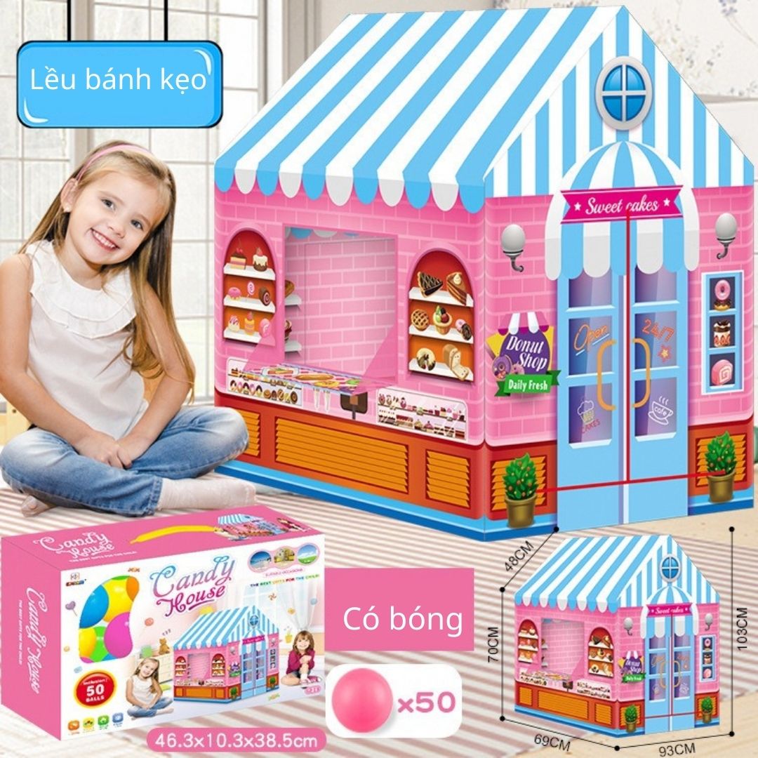 Đồ chơi trong nhà Lều kẹo trẻ em, cảnh sát, cứu hỏa, công chúa, siêu thị, khủng long EASYTOY