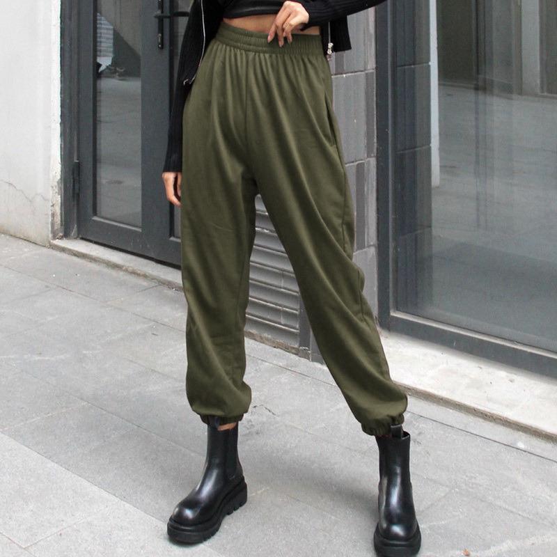 2022 Sweatpant Phụ nữ Thùng rộng Thùng Xám Quần Thể thao Chân tay rộng bộ đồ ăn cổ cao Color: Thin pink Size: S