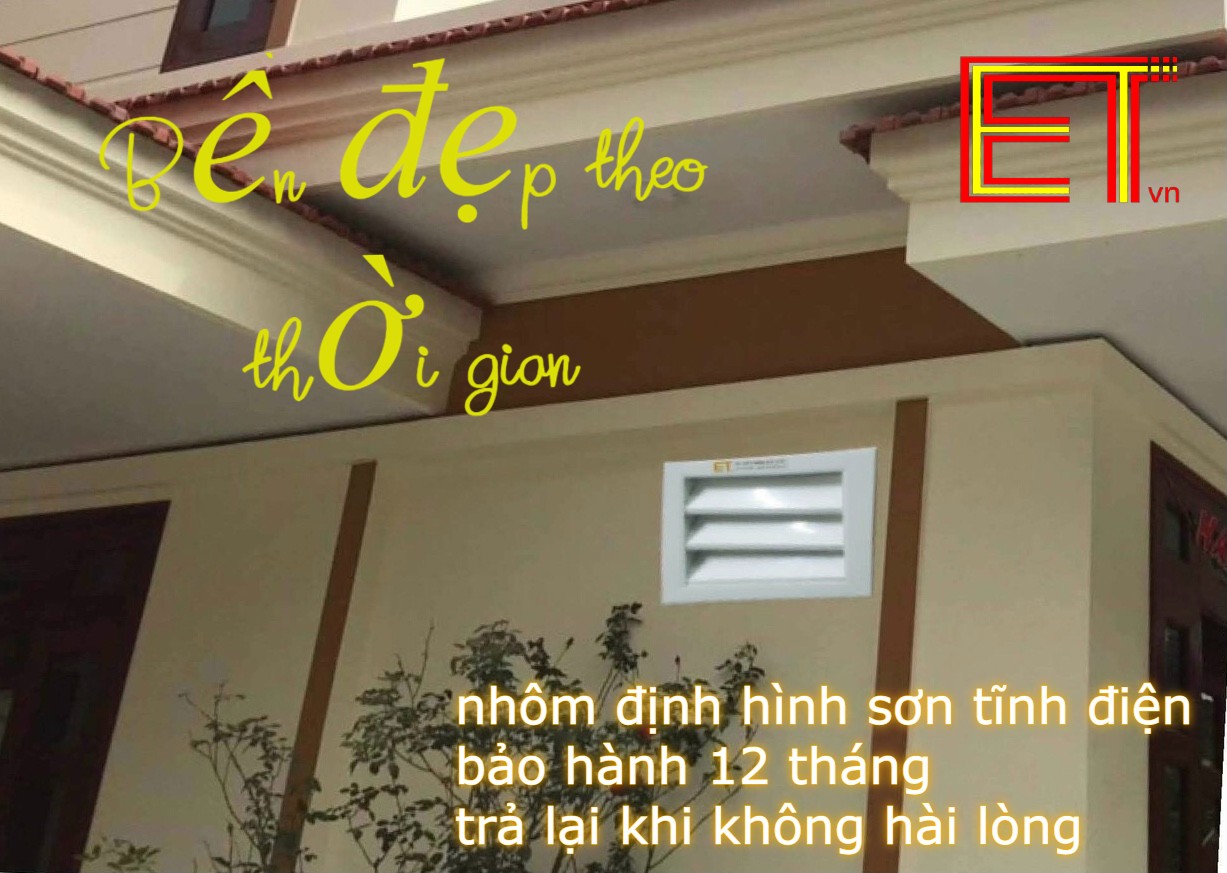 Chớp ô thoáng LOUVER-400x250 CHỐNG MUỖI, CHỐNG HẮT MƯA đa năng, nhôm sơn tĩnh điện siêu bền đẹp, Cửa thông khí, che lỗ hở thẩm mỹ chuyên dùng cho các biệt thự và TTTM