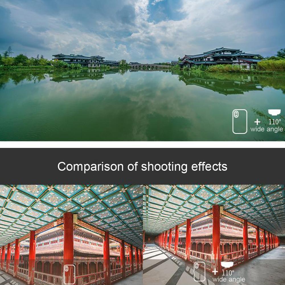 Portable Universal Clip-on External Lens Fill Light Lens 110° Wide Angle Macro Mobilephone Lens Auxiliary Wide Angle Lens