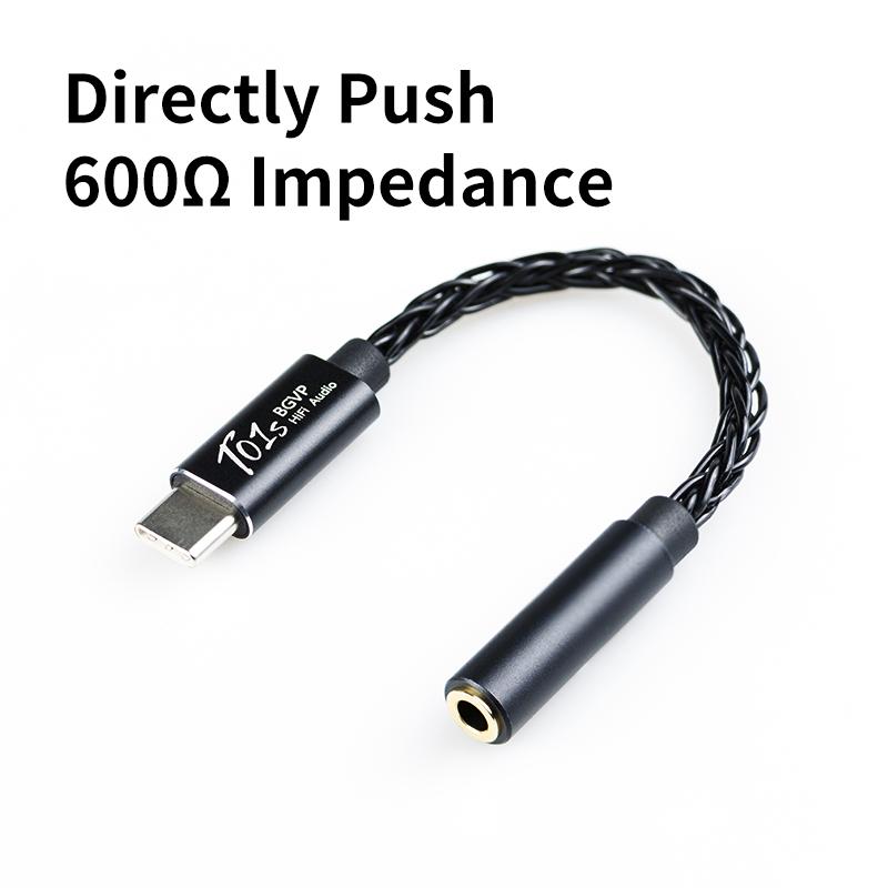 BGVP T01s Bộ Khuếch Đại Tai Nghe USB Loại C Sang Jack Cắm Tai Nghe 3.5Mm Bộ Chuyển Đổi Âm Thanh 32bit 384kHz Bộ Giải Mã Kỹ Thuật Số Bộ Chuyển Đổi AUX