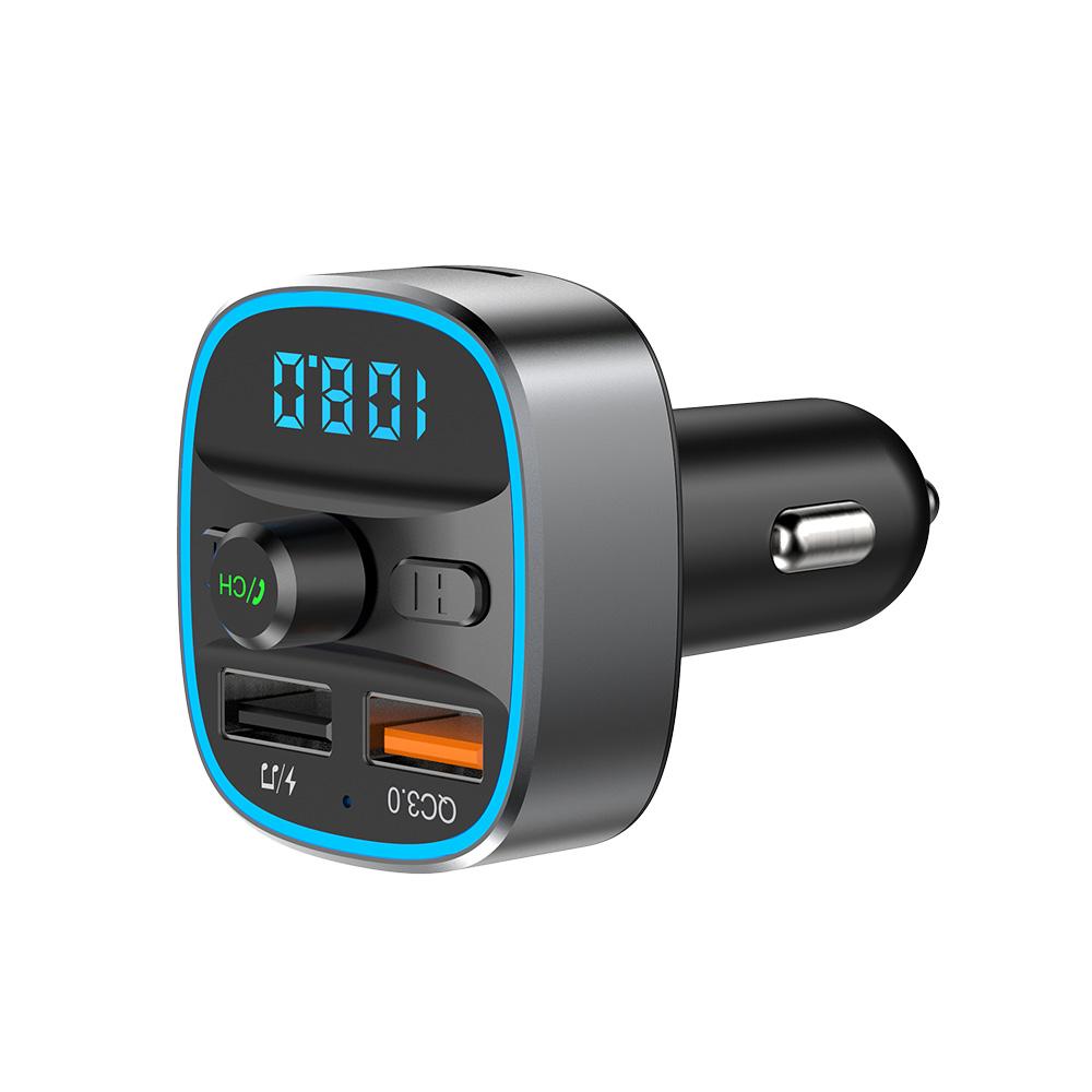 Máy nghe nhạc MP3 Xe hơi không dây BT5.0 Tự động gọi điện,Sạc USB kép với đèn LED đầy màu sắc