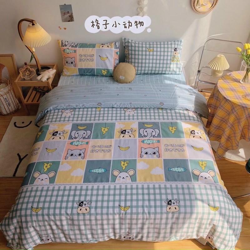 Set Cotton Living 100% cotton Hàng nhập khẩu Cao Cấp 4 Món Hoạ Tiết Đáng Yêu