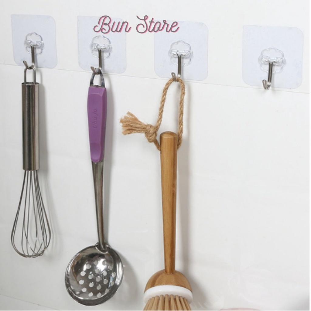 COMBO 10 Móc dính tường giá nhà bếp Phòng tắm trong suốt Miếng dán Treo tường Cửa chắc chắn chịu lực