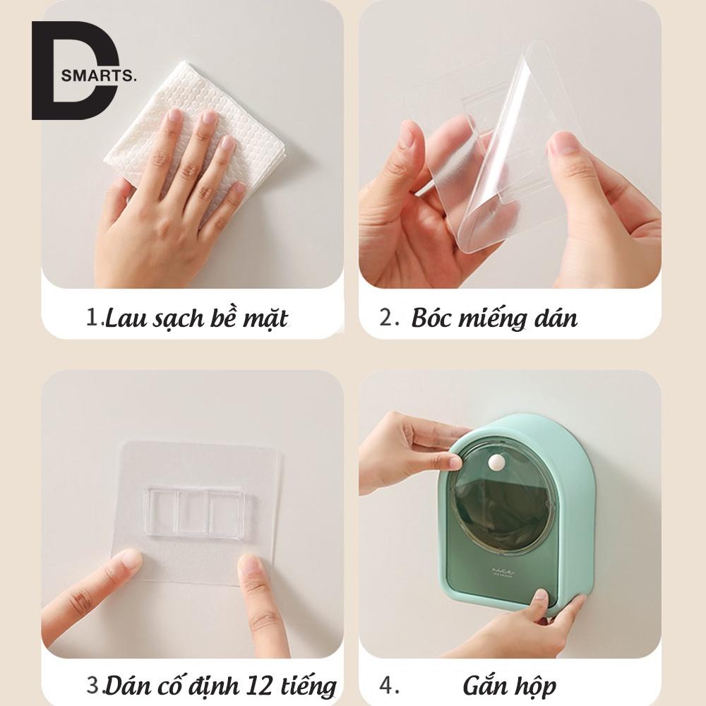 Hộp đựng bông tẩy trang chất liệu HIPS đa năng treo tường tiện lợi