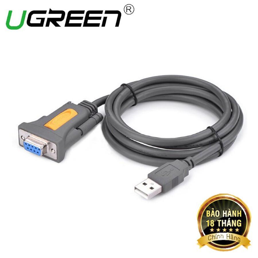 Cáp chuyển đổi USB sang Com RS232 âm UGREEN 20201 dài 1,5m chính hãng - Hàng Chính Hãng