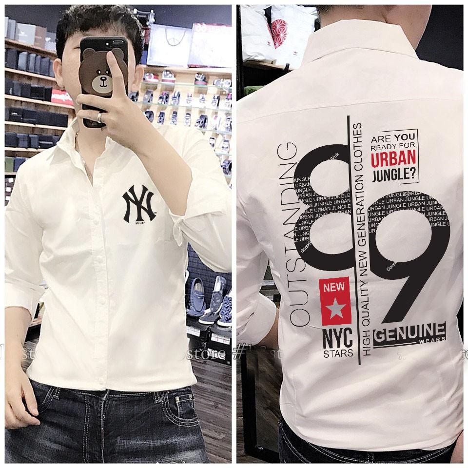 Áo sơ mi nam trắng tay dài NY 89 phong cách SM311