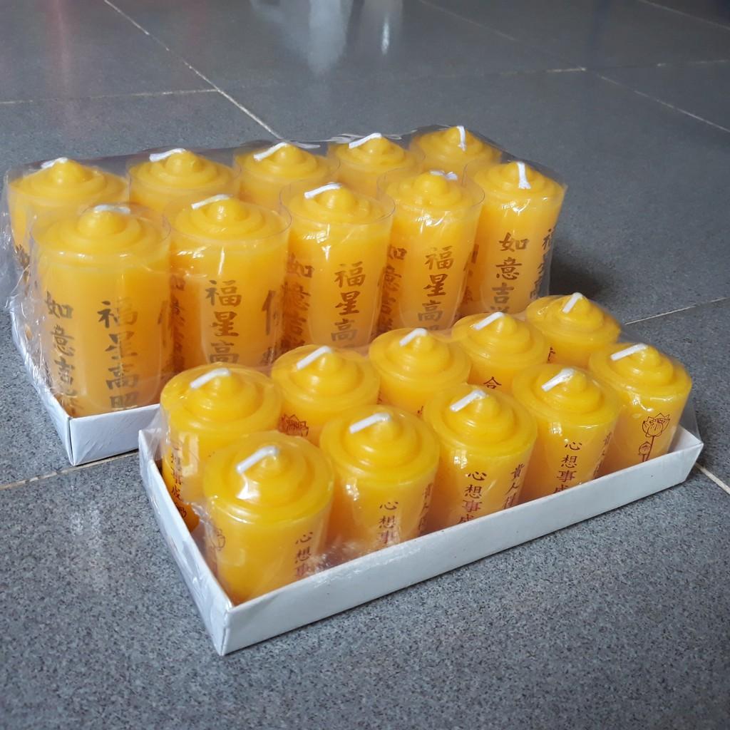 Đèn Cầy Trụ Tròn Loại Lớn Cháy Lâu 9x22x9 cm Đồ Thờ Cúng Thiên Lộc - Hộp 5 Cặp