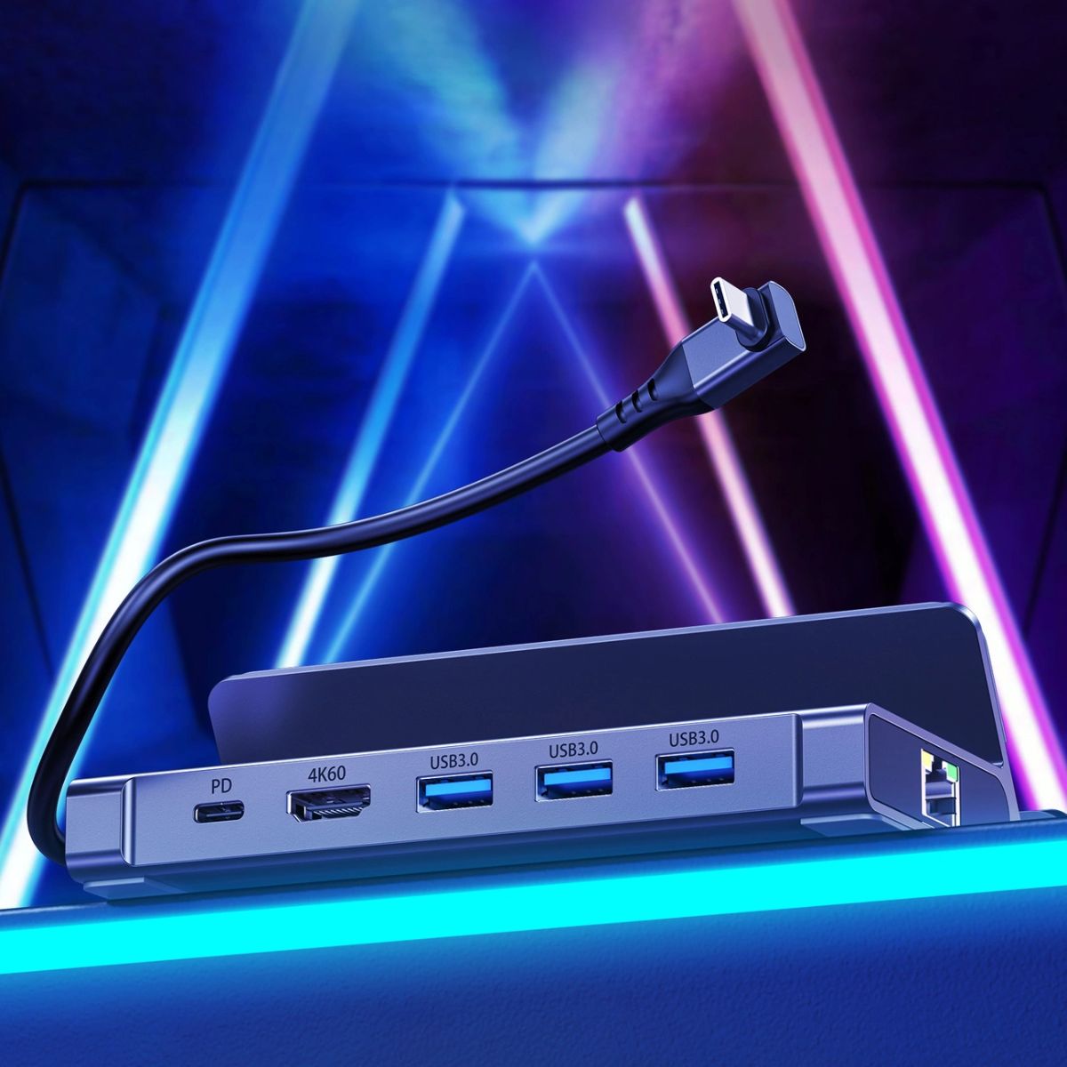Bộ Hub chuyển đổi Choetech HUB-M77 5in1 Docking Station (HDMI 4K60Hz + USB*3 + PD100W)- Hàng chính hãng