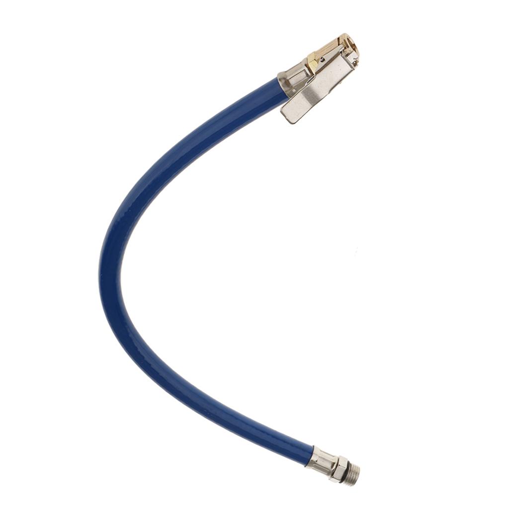 Car Vehicles Tyre Air Pump Inflator 1/4" Rubber Air Pipe Hose Valve - Blue