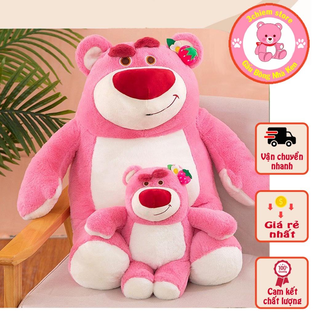 Gấu dâu ️Dáng Dứng nhạt size 105cm cao 90 cm - Gấu Lotso hàng nhập cao cấp có mùi thơm bông mịn