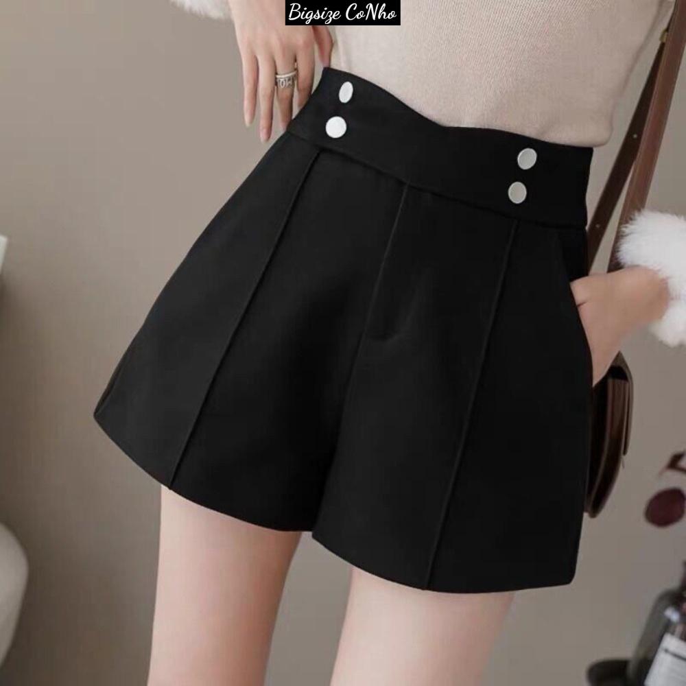 Quần đùi bigsize nữ lưng thun nút, Quần short nữ ngoại cỡ 60-95kg  BIGSIZE CÔ NHỎ Q4N - Đen