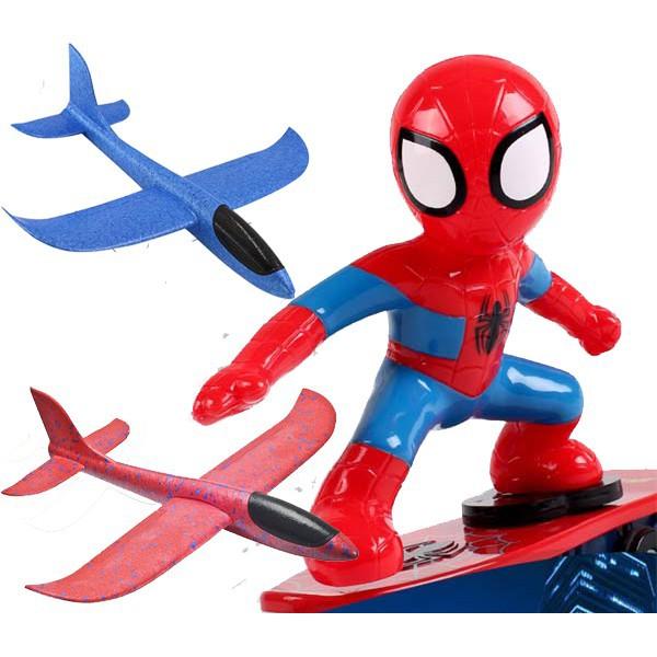 Đồ chơi người nhện trượt ván cho bé tặng 1 máy bay xốp siêu hót  hay