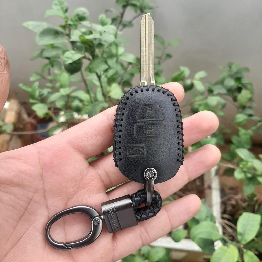 Bao Da Chìa Khóa xe TOYOTA Vios E&G 2014-2018, Vios E2019-2020.Da Bò Nhập Khẩu, Khắc Tên + Số ĐT Chủ Xe