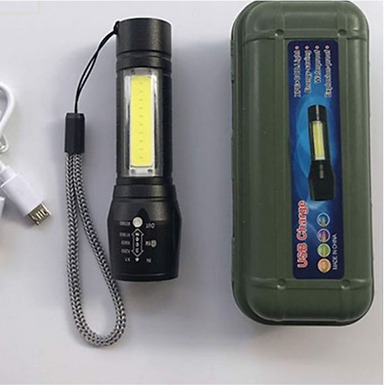 Đèn pin siêu sáng MINI , đèn led bỏ túi ,sạc cổng usb ,có zoom có led chớp , nhiều chế độ đèn