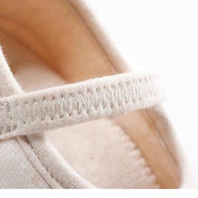 Giày tập đi chống trượt cho bé sơ sinh 100% organic cotton hữu cơ tự nhiên không tẩy nhuộm hóa chất an toàn cho bé