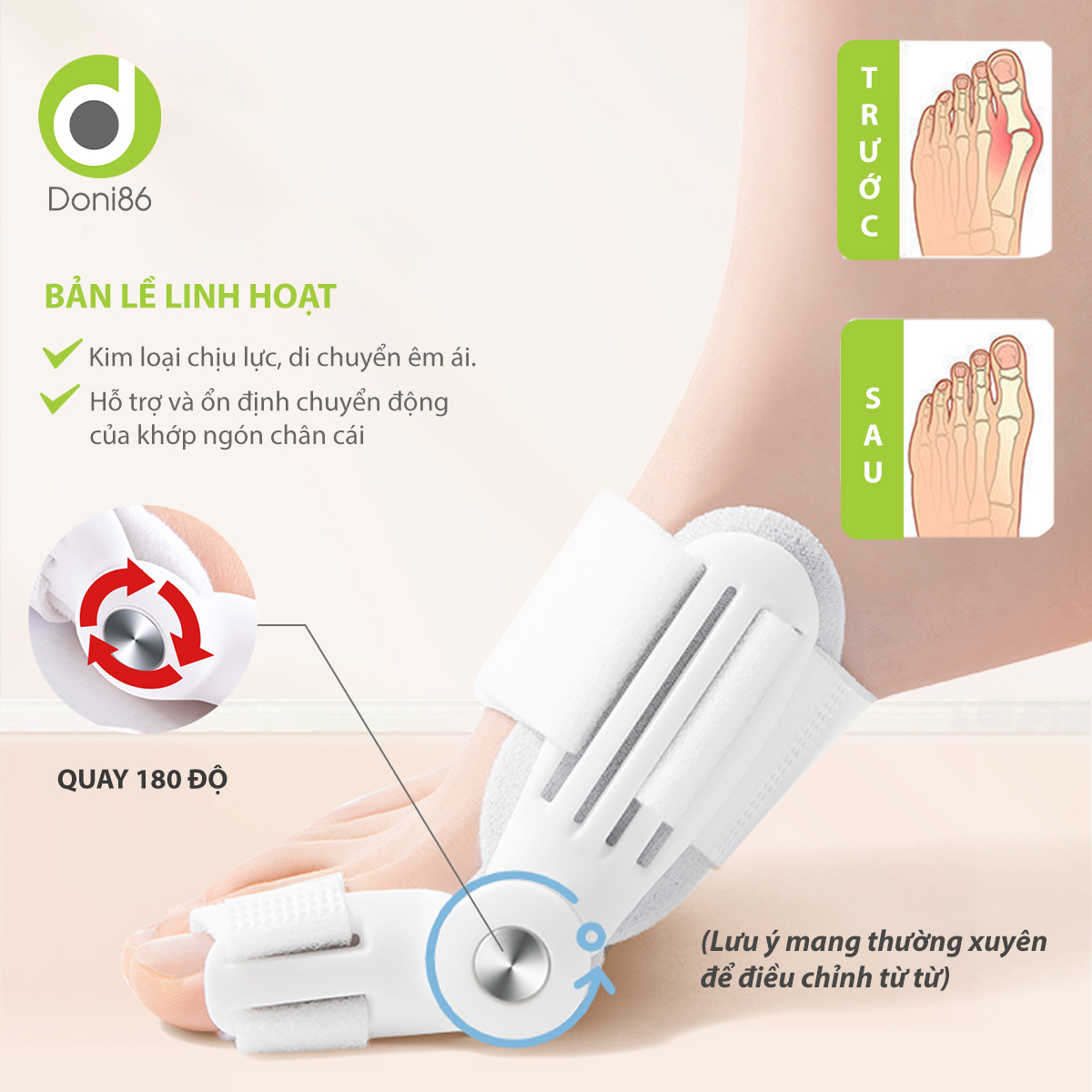 Vớ chỉnh hình bàn chân, khắc phục tình trạng đau và viêm chân, nhỏ gọn, dễ mang theo - Doni - DOPK280