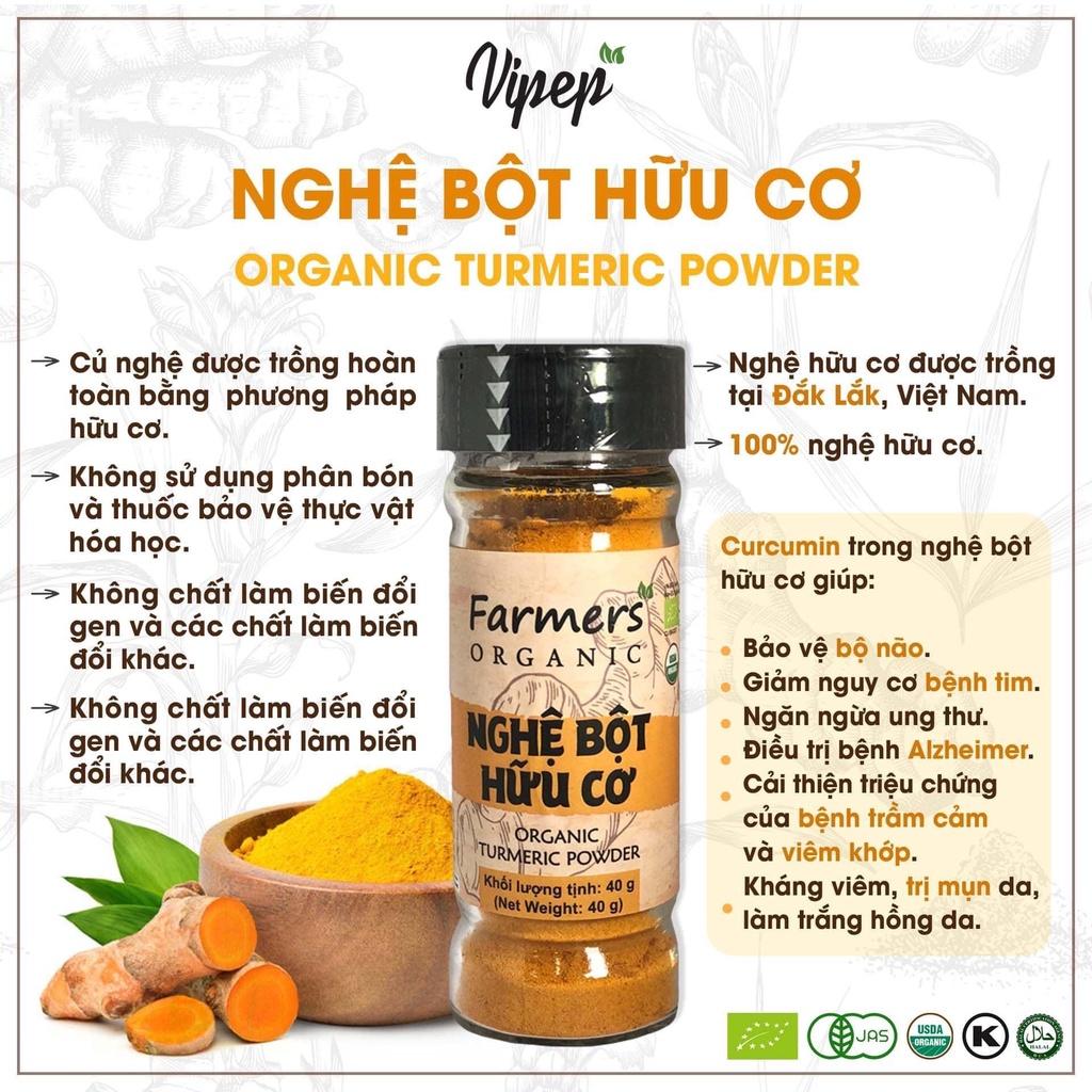 Tinh bột nghệ hữu cơ nguyên chất FarmersOrganic 40g - Dùng làm đẹp, làm gia vị nấu ăn, tốt cho sức khỏe