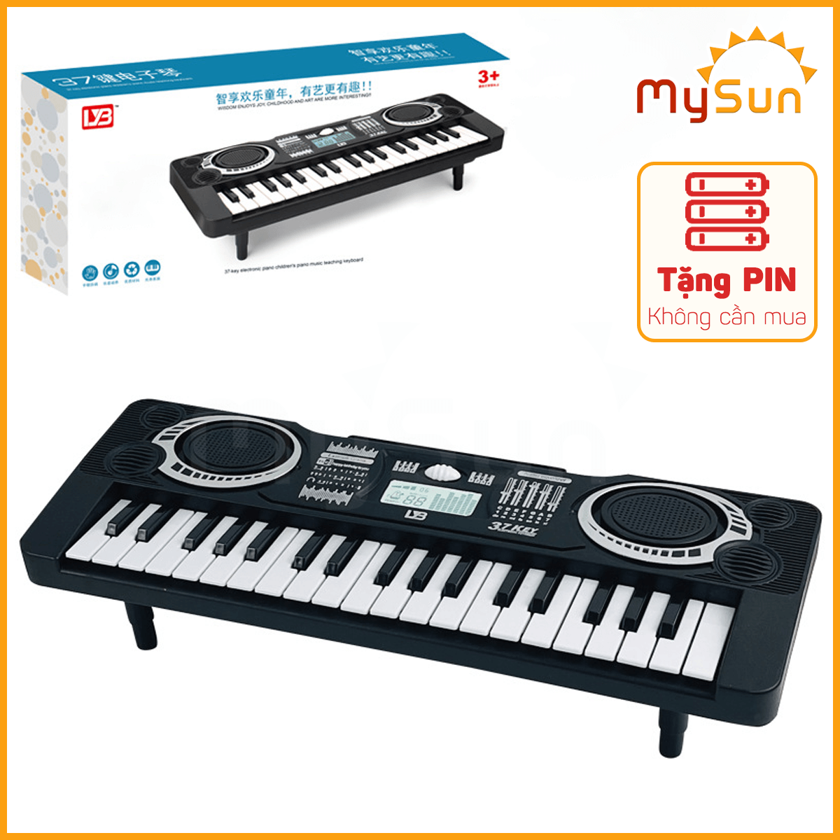 Đàn Piano Organ mini đồ chơi nhạc cụ đánh đàn cho bé có nhạc tặng kèm PIN