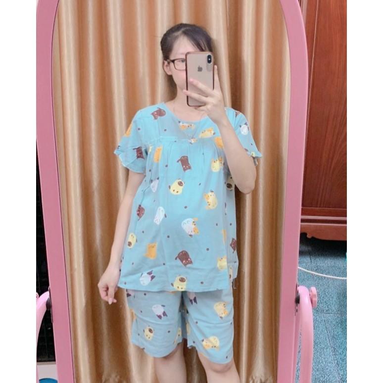 bộ đồ bầu chất lanh lụa dáng suông chun diều chỉnh free size từ 40-70kg