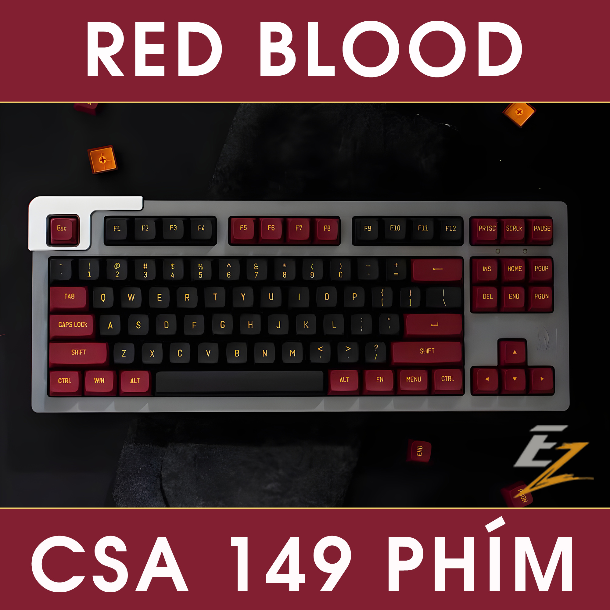 Keycap Cho Bàn Phím Cơ Red Blood CSA Profile 149 Phím