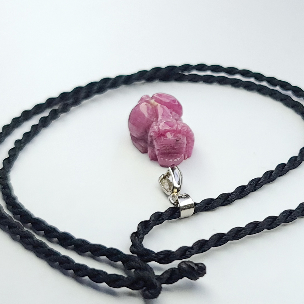 Mặt Dây Chuyền Hình Tỳ Hưu Đá Ruby - Mx - Hợp Mệnh Hoả, Thổ