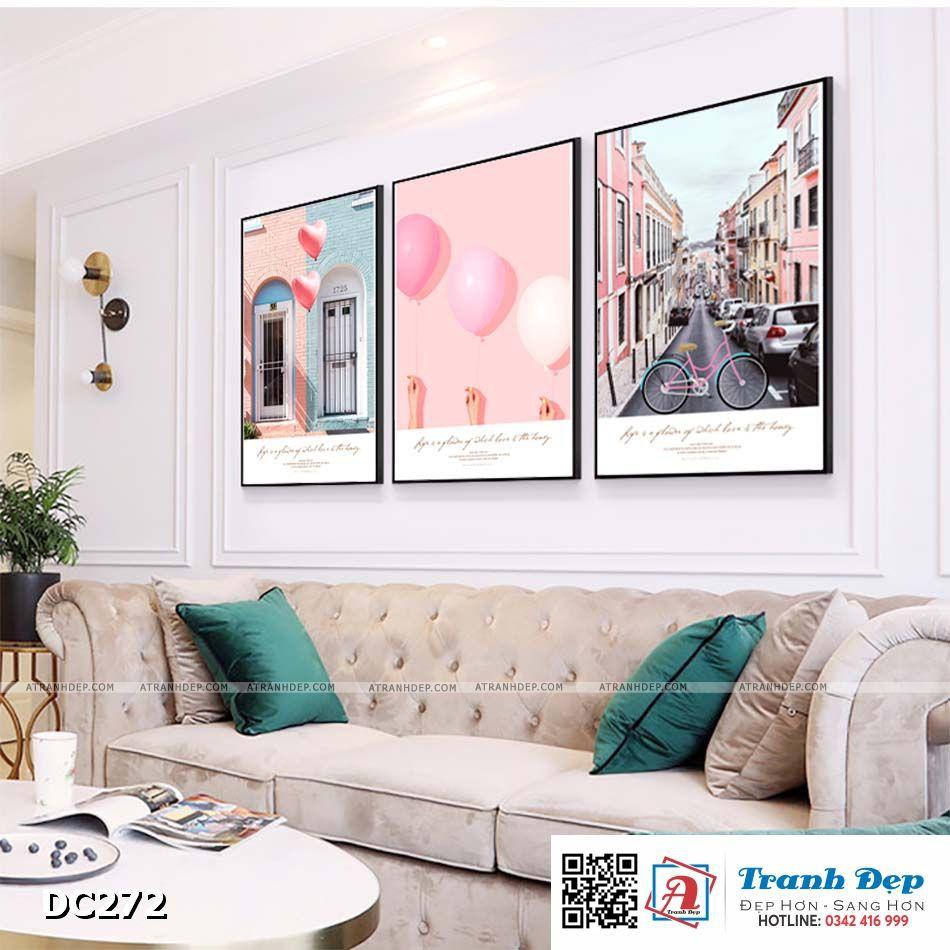 Bộ 3 tranh canvas treo tường Decor Tranh quotes tone hồng pastel - DC272