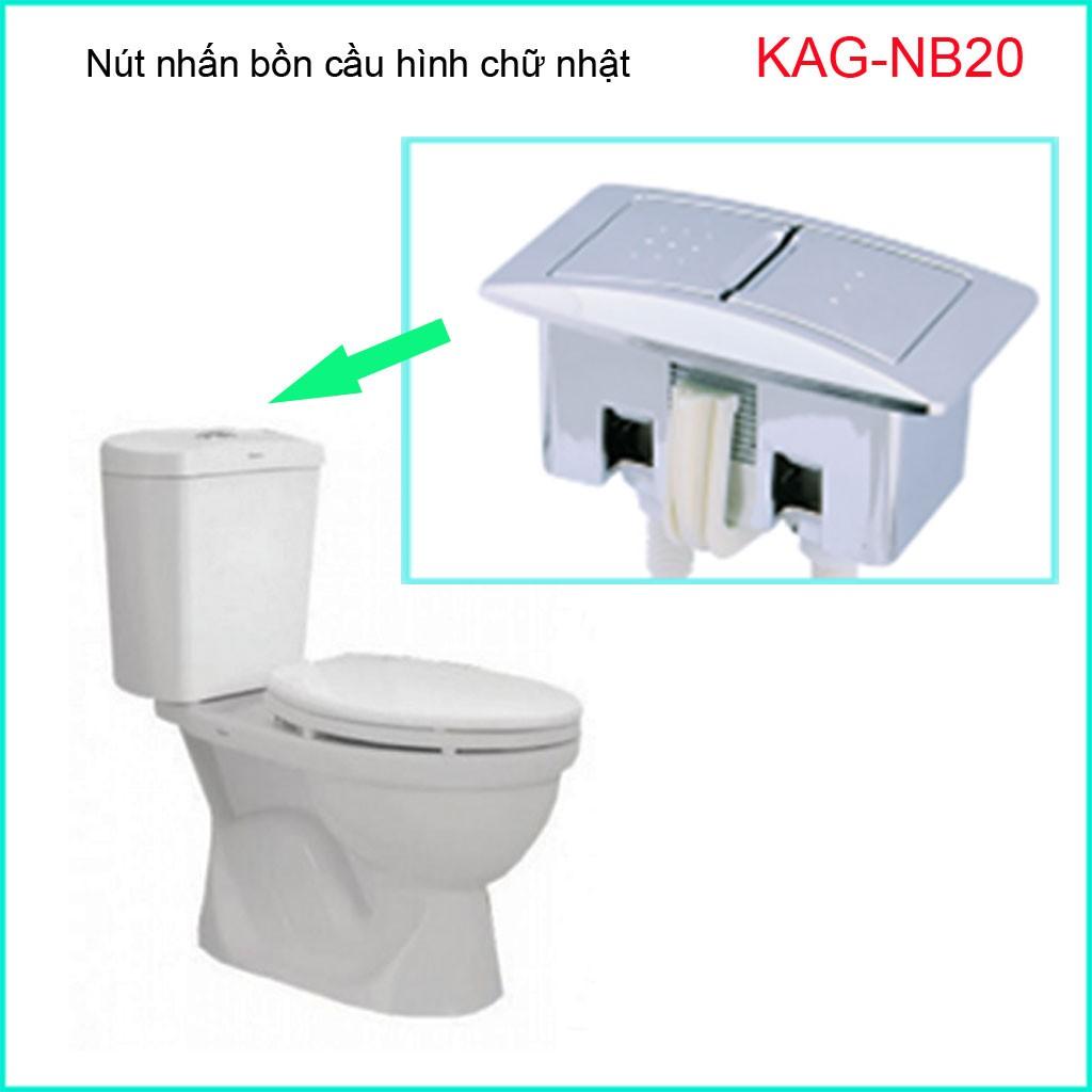 Nút nhấn cầu Inax C504-702 nút nhấn cầu xả 2 nhấn chữa nhật Kace KAG-NB20