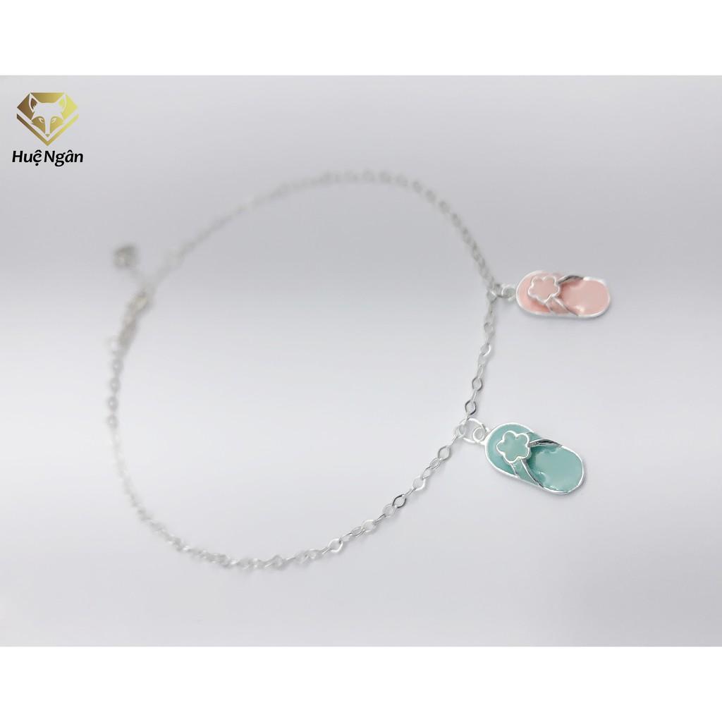 Lắc chân bạc Ý 925 Huệ Ngân - Đôi Dép Xinh Xắn JL022
