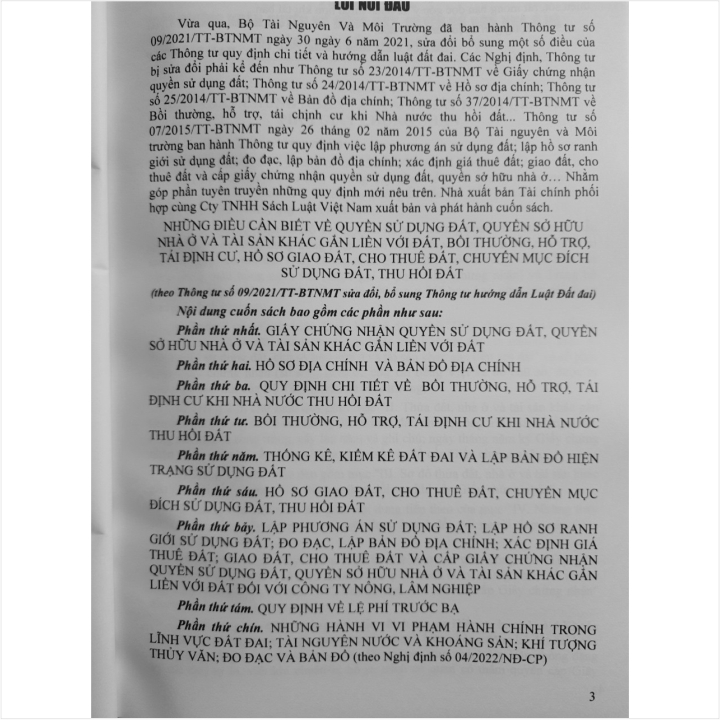 Sách Những Điều Cần Biết Về Quyền Sử Dụng Đất, Quyền Sở Hữu Nhà Ở Và Tài Sản Khác Gắn Liền Với Đất, Bồi Thường, Hỗ Trợ, Tái Định Cư, Hồ Sơ Giao Đất, Cho Thuê Đất, Chuyển Mục Đích Sử Dụng Đất, Thu Hồi Đất - V2182T