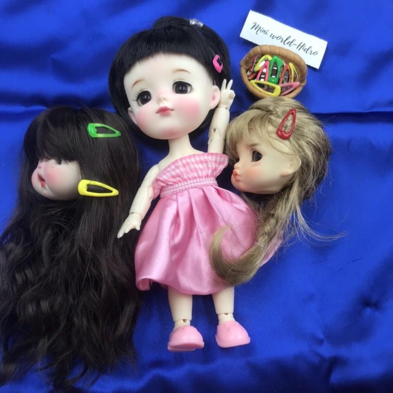 Combo Kẹp tóc mái nhỏ mini tí hon danh cho búp bê BJD trang trí nhà búp bê.