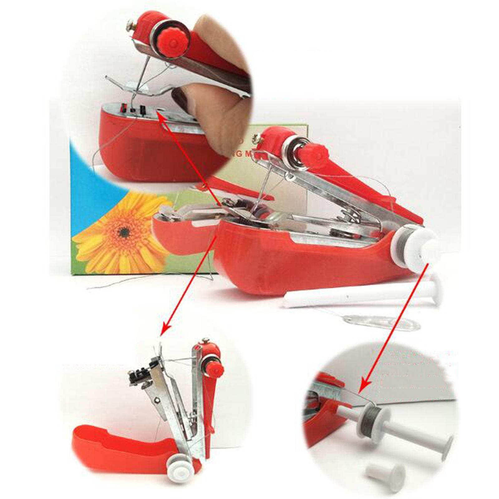 Portable Sewing Machine Desktop Mini Sewing Machines Small Tailor Handy Stitch for Fabric Curtains Kids Cloth Cordless Household Tool Beginners Adults