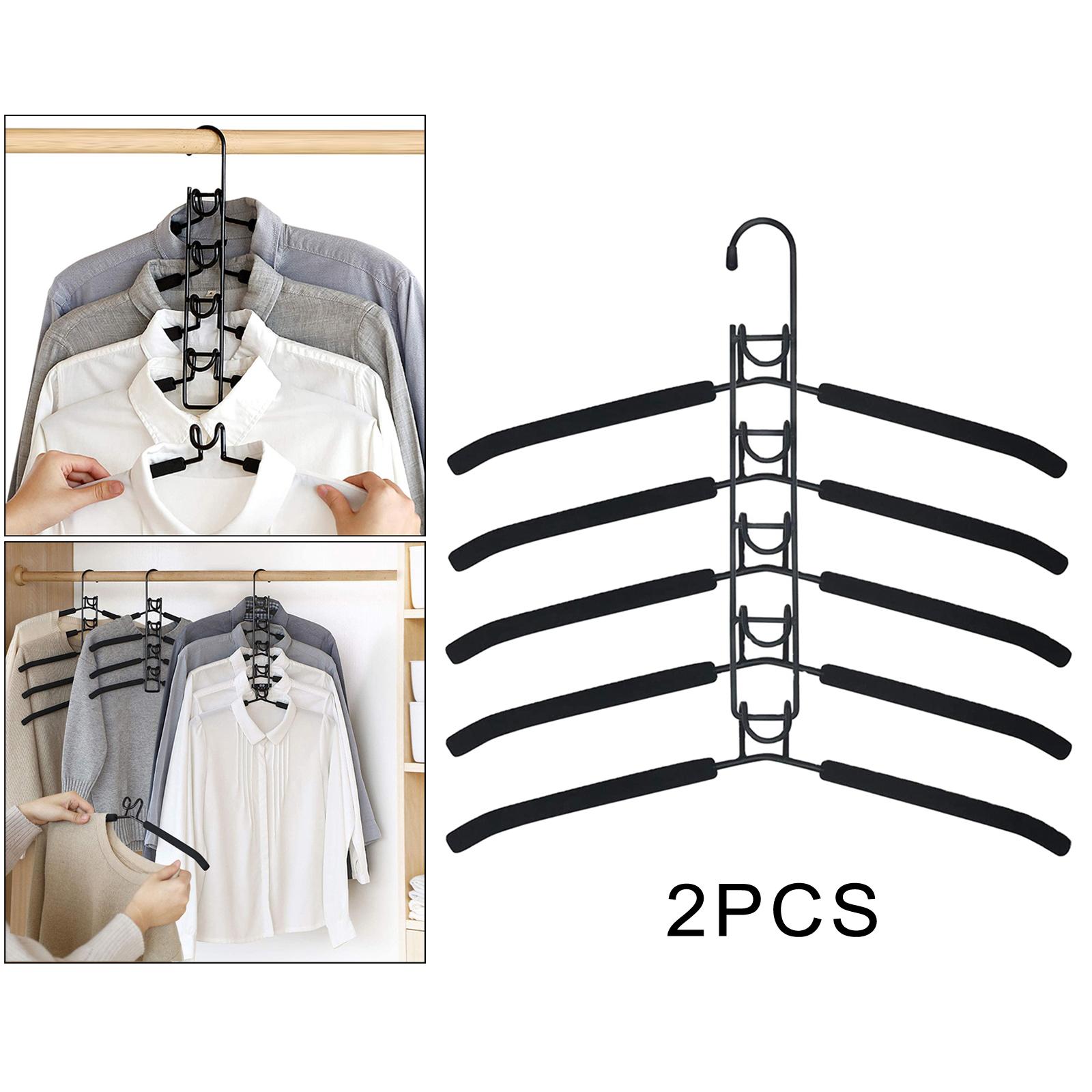 5 in 1 Multi Layer Metal Clothes Hangers Rack for Coat Sweater Skirt Pants, Widely Use