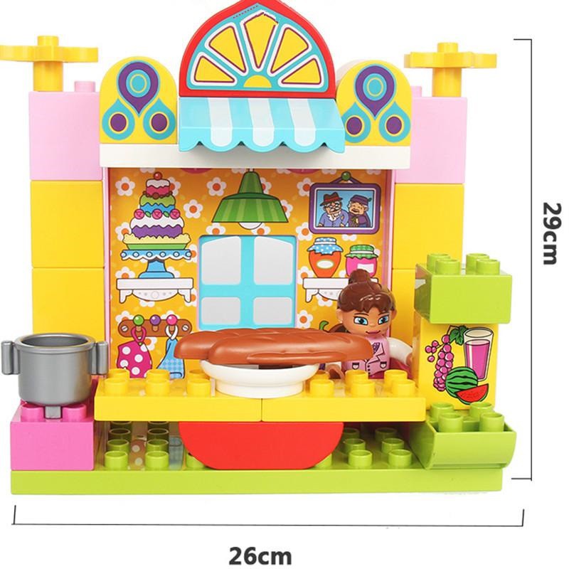 Bộ đồ chơi lắp ghép, ghép hình smoneo duplo cho bé cho bé nhà hàng vui vẻ 81 chi tiết - Toyshouse - 55002