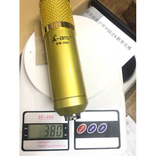 Trọn bộ hát karaoke live stream thu âm HF 5000PRO Auto tune và micro Ami BM900 đầy đủ phụ kiện Hàng chính hãng