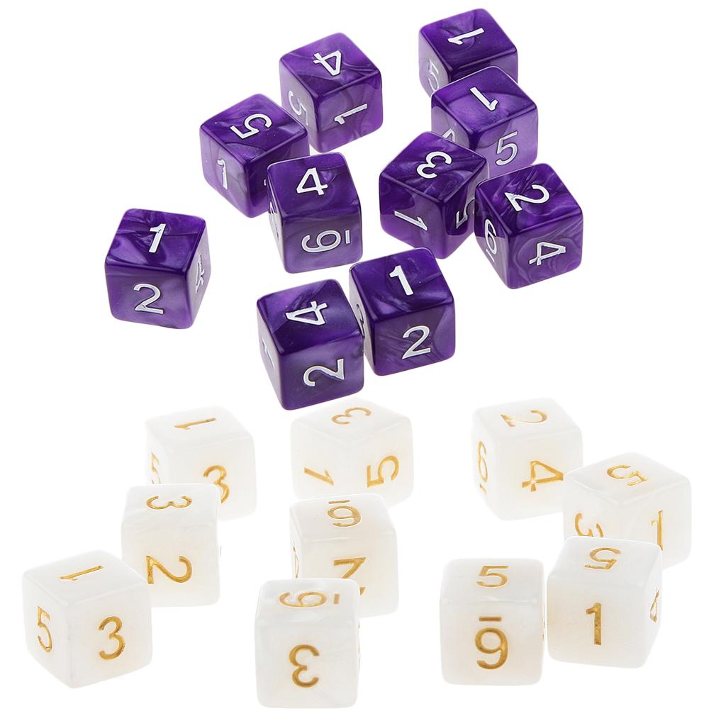 20Piece Six Sided Dice D6 for Playing D&D RPG Party Game